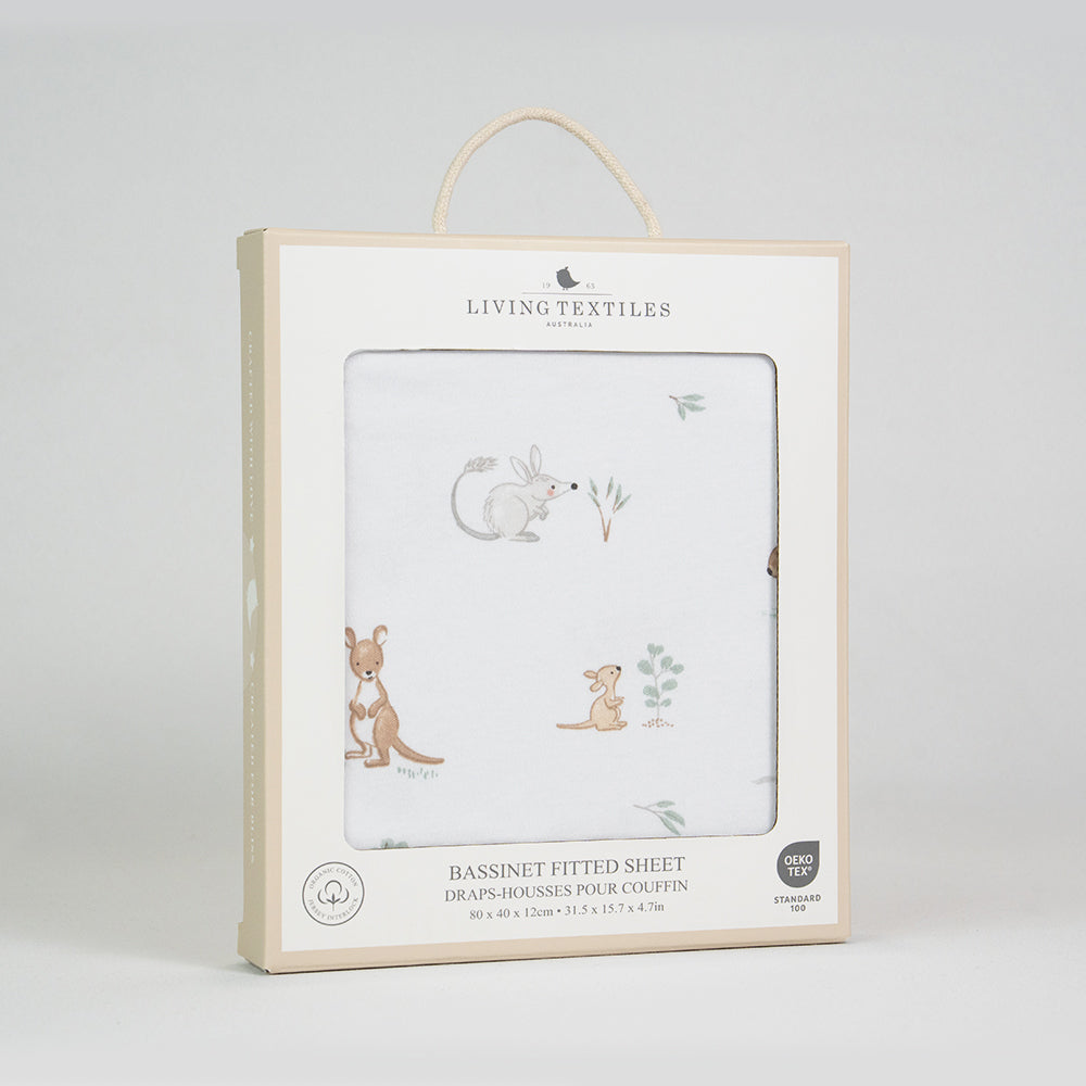 Organic Bassinet Fitted Sheet - Australiana