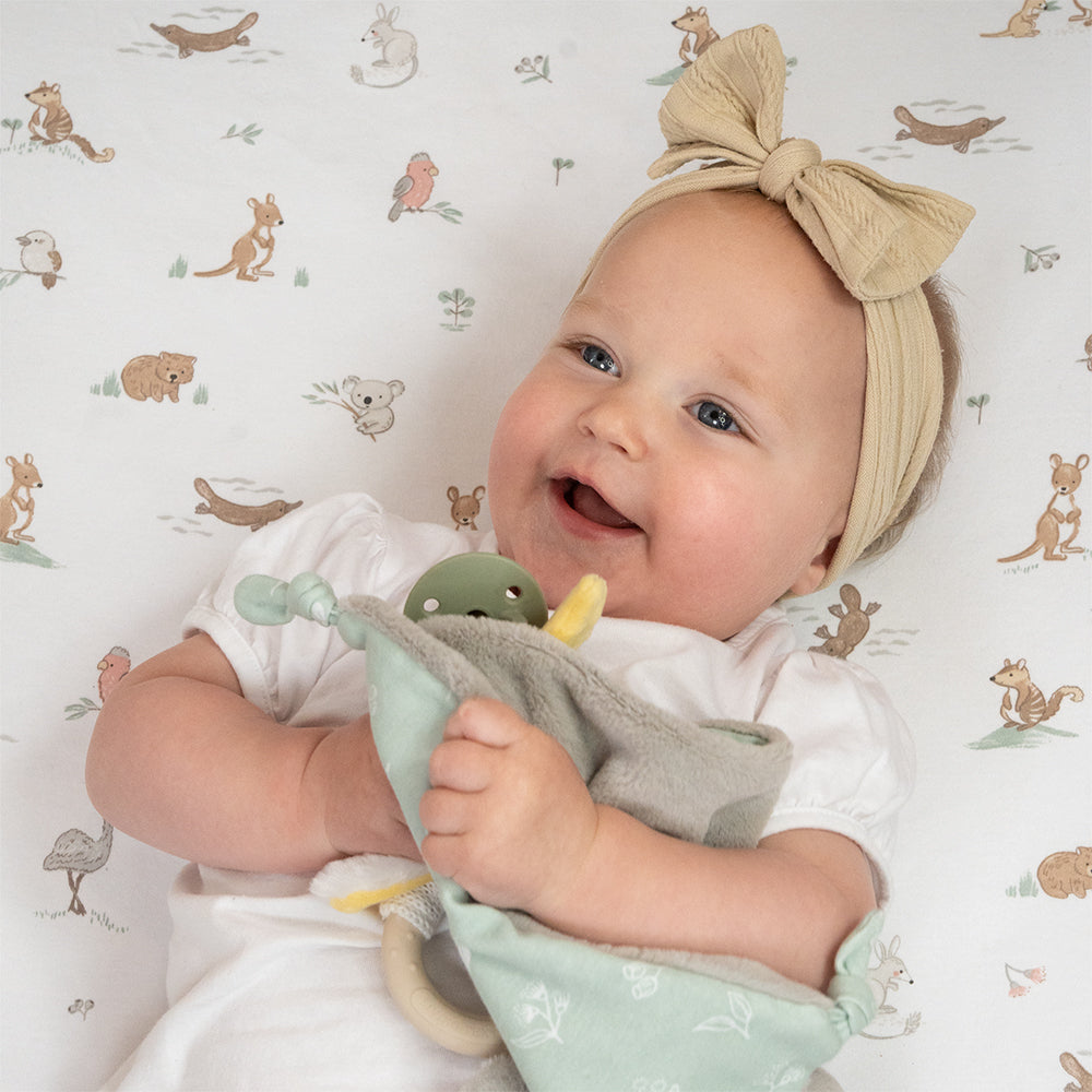 Organic Bassinet Fitted Sheet - Australiana