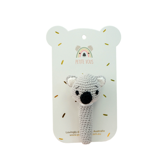 100% Cotton Crochet Hand Rattle - Kali Koala