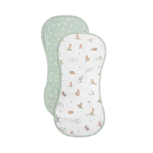 2 Pack Organic Burp Cloths - Australiana