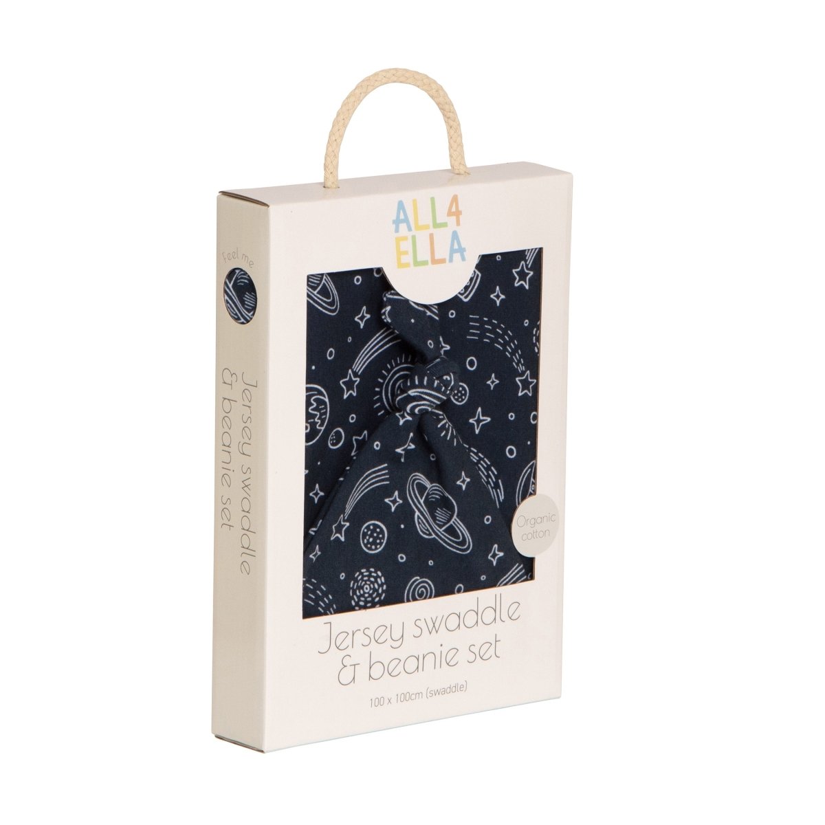 Organic Jersey Swaddle & Matching Beanie Set