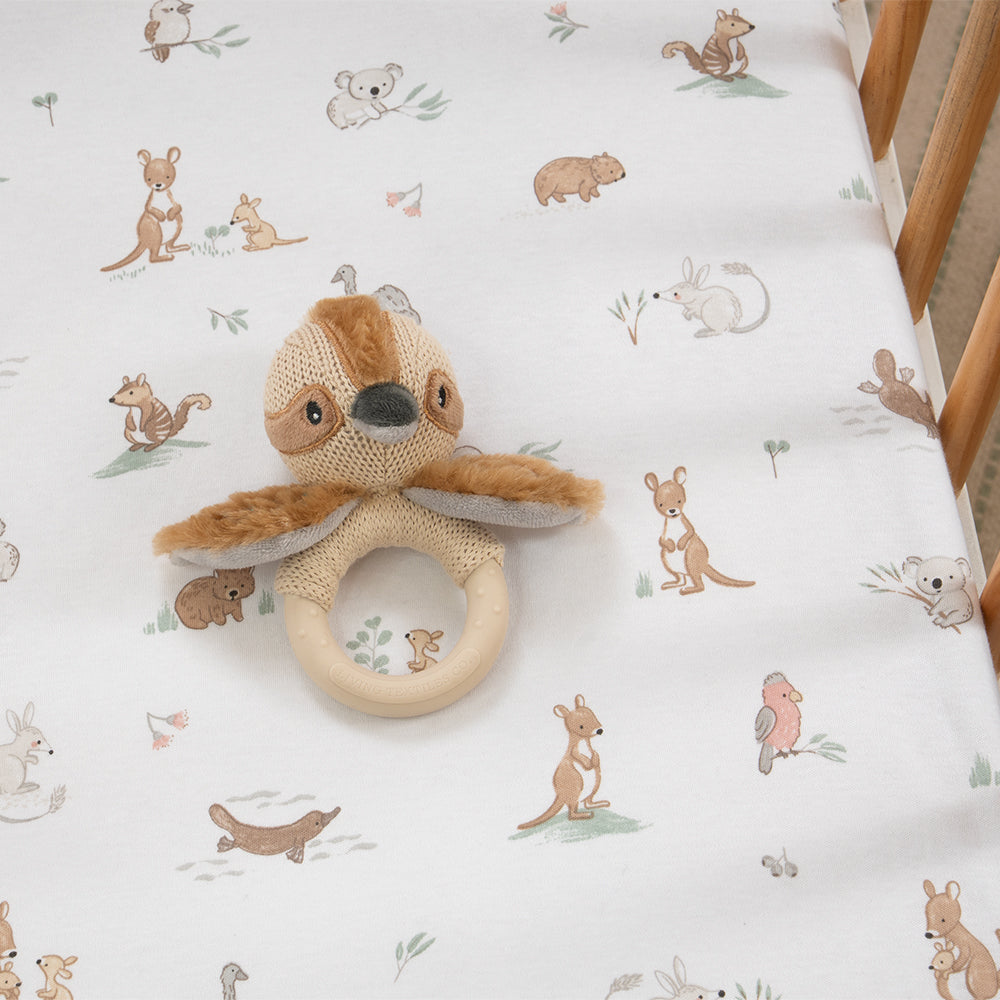 Organic Bassinet Fitted Sheet - Australiana