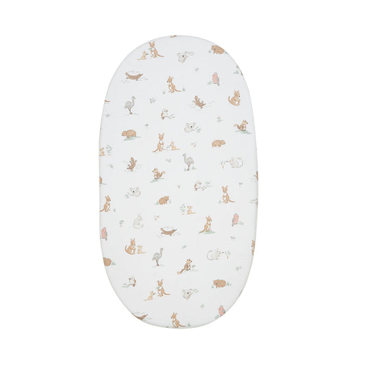 Organic Bassinet Fitted Sheet - Australiana